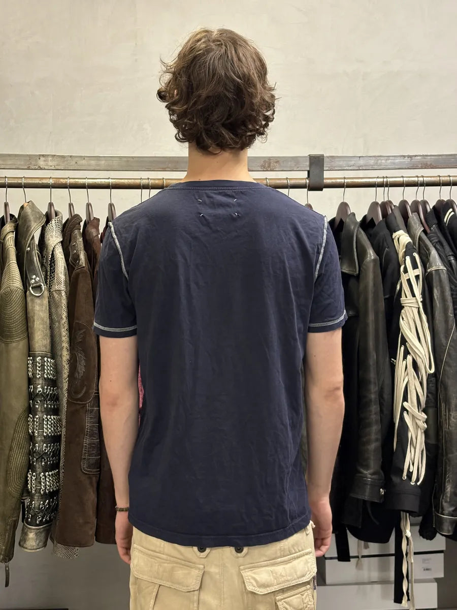 AW2017 Maison Margiela Navy Signature T-Shirt GlAdrQY 3