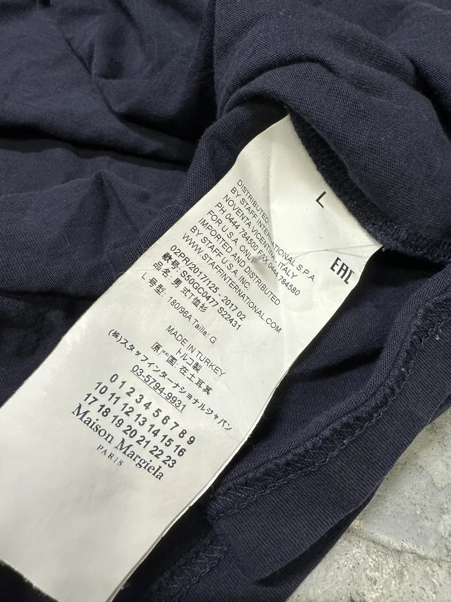 AW2017 Maison Margiela Navy Signature T-Shirt GlAdrQY 6