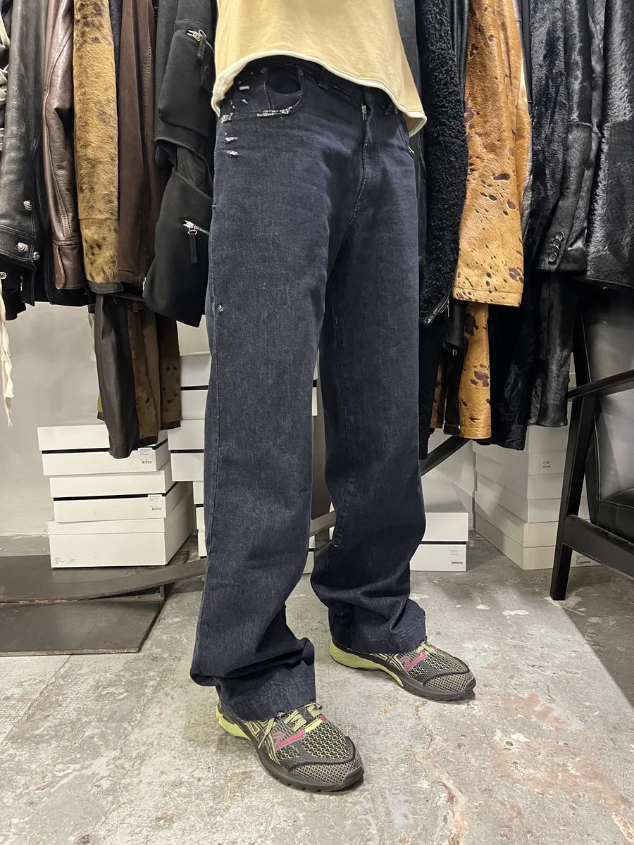 AW2017 Maison Margiela Signature Navy Brut Denim Jeans UJAuFcv 3