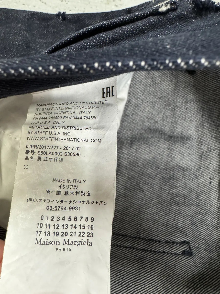 AW2017 Maison Margiela Signature Navy Brut Denim Jeans UJAuFcv 7