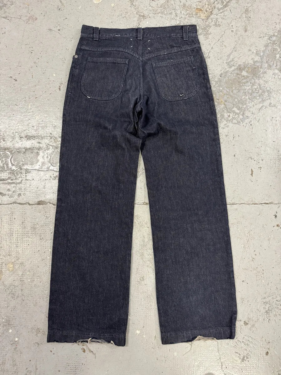 AW2017 Maison Margiela Signature Navy Brut Denim Jeans UJAuFcv 9