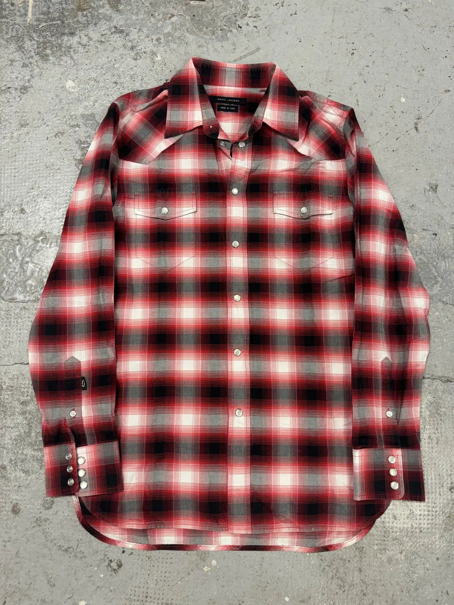 AW2017 Marc Jacobs Red Checkered Western Shirt BYqYgkH 0