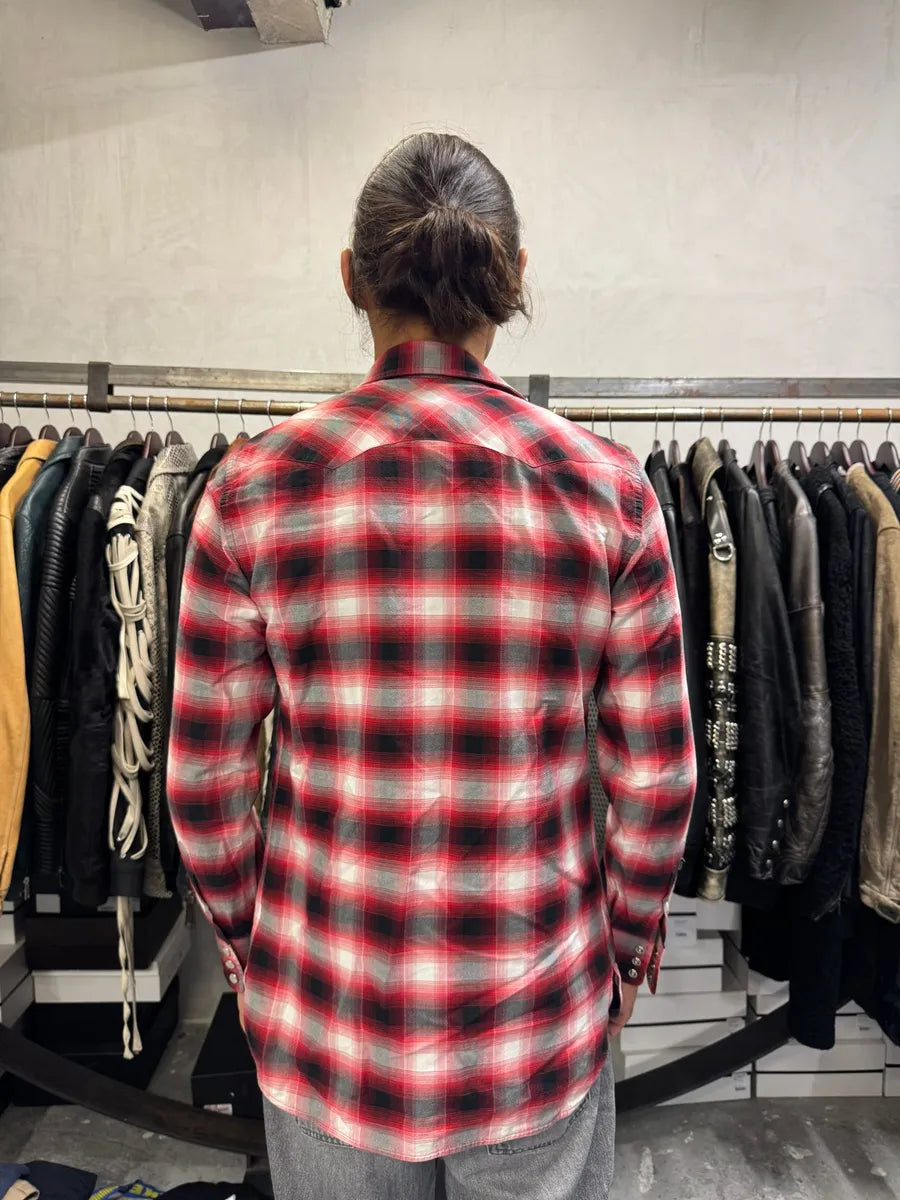 AW2017 Marc Jacobs Red Checkered Western Shirt BYqYgkH 3