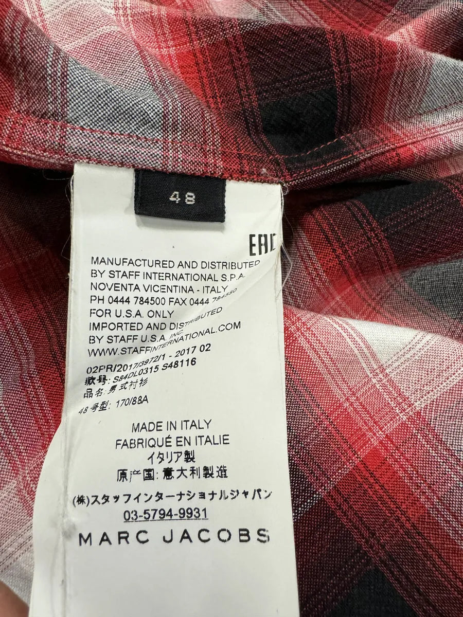 AW2017 Marc Jacobs Red Checkered Western Shirt BYqYgkH 6