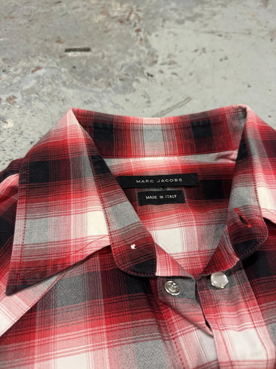 AW2017 Marc Jacobs Red Checkered Western Shirt BYqYgkH 9