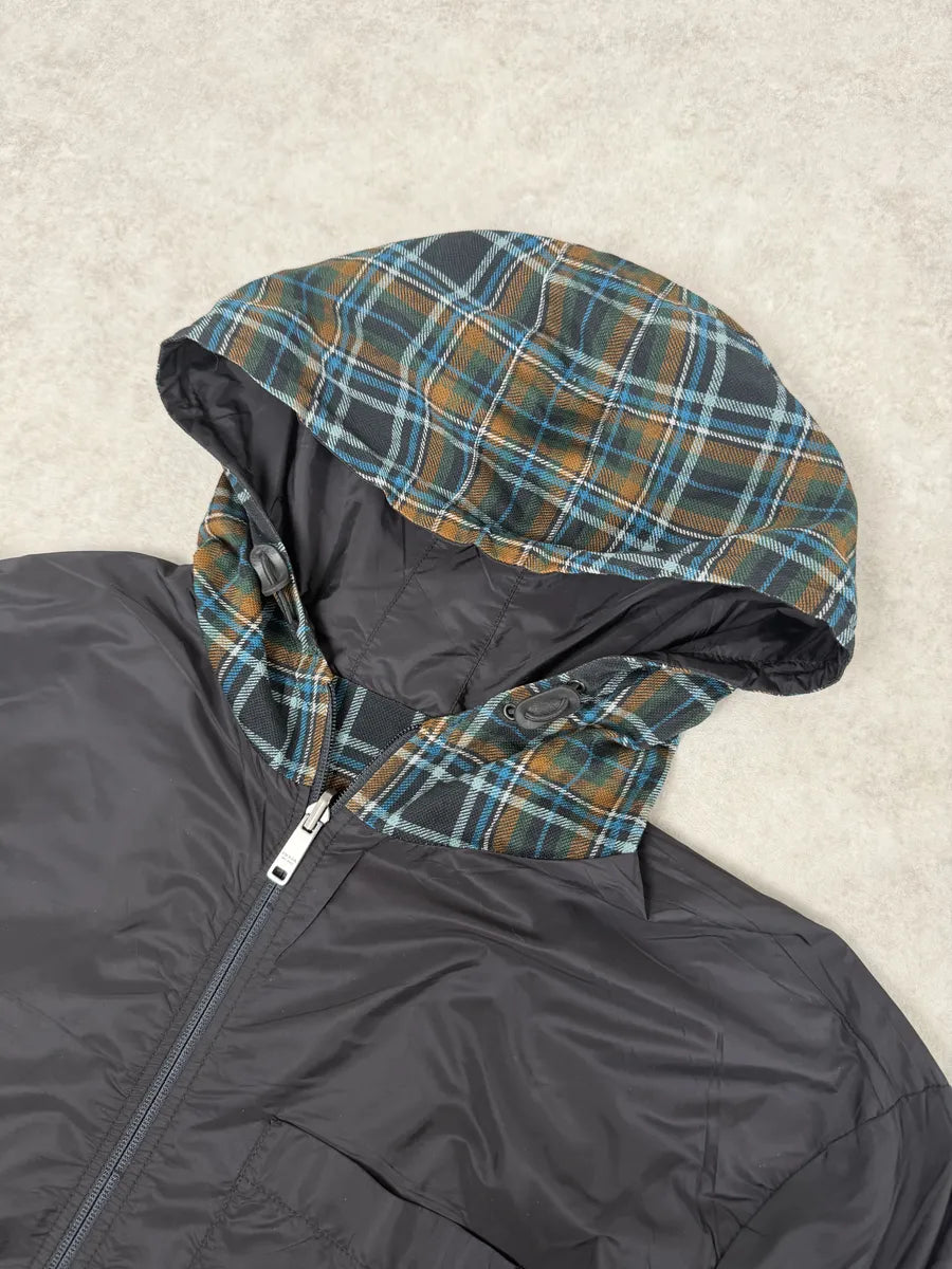 AW2017 Prada Black & Multicolor Reversible Checkered Windbreaker Jacket rOjXppU 9