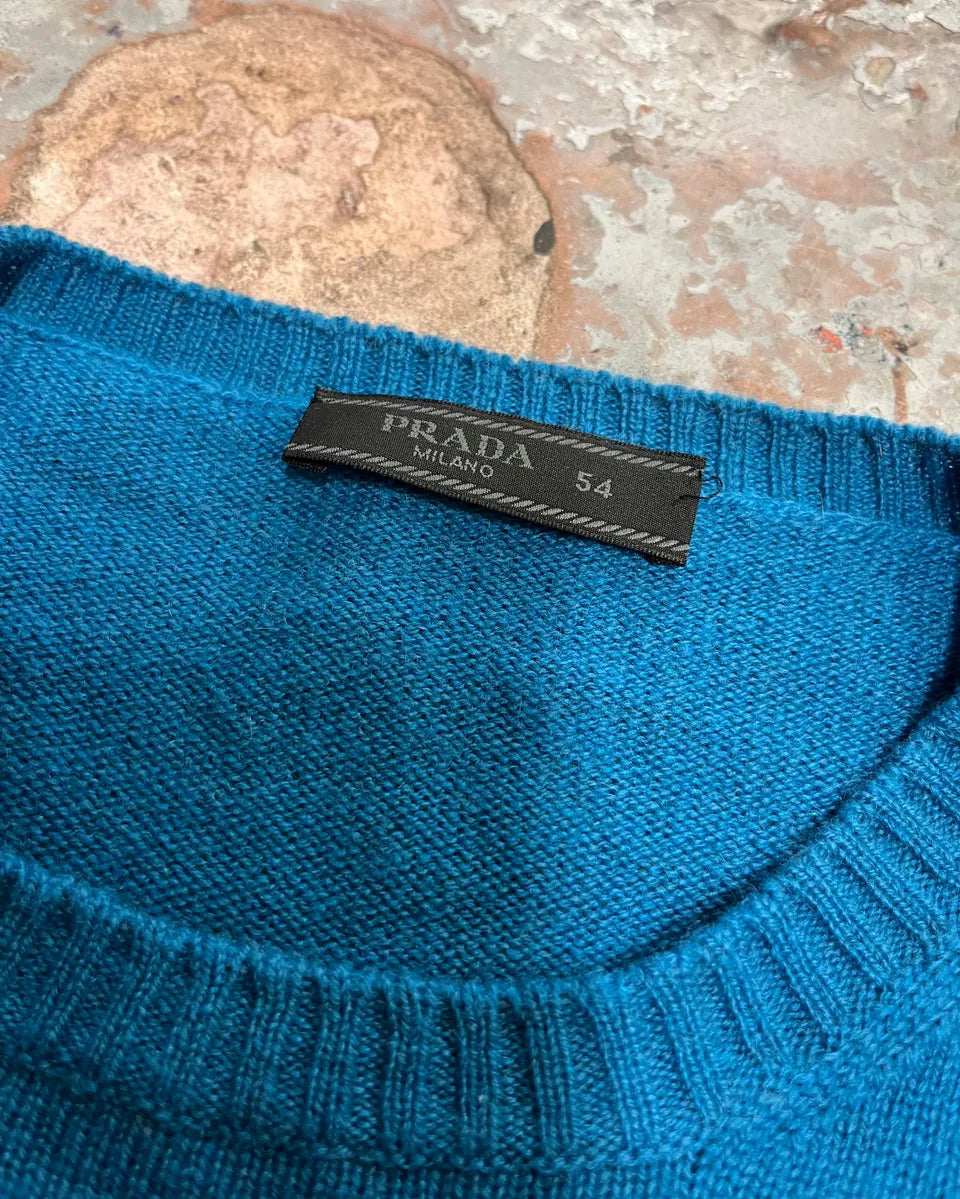 AW2017 Prada Blue Cozy Sweater cgXZRNQ 7