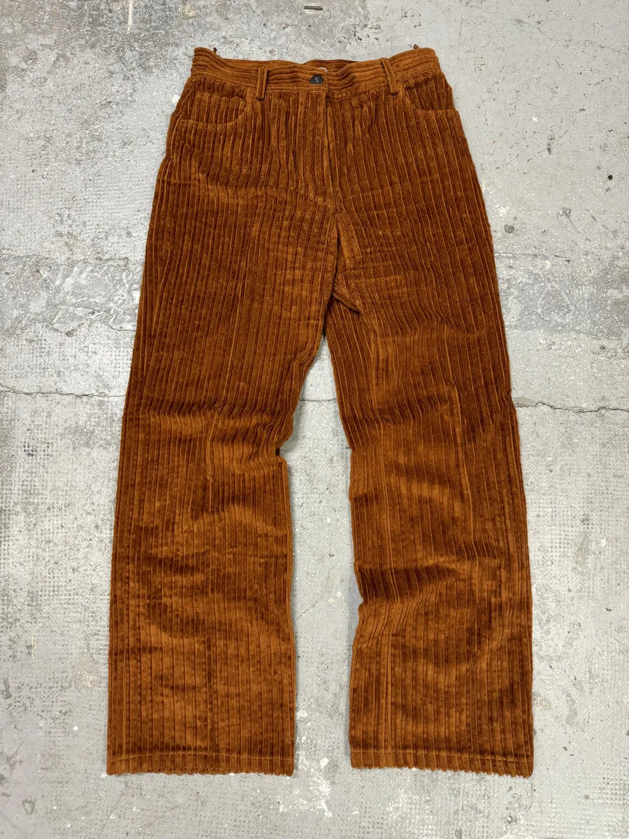 AW2017 Prada Cozy Orange Large Velvet Pants (S/M) 0