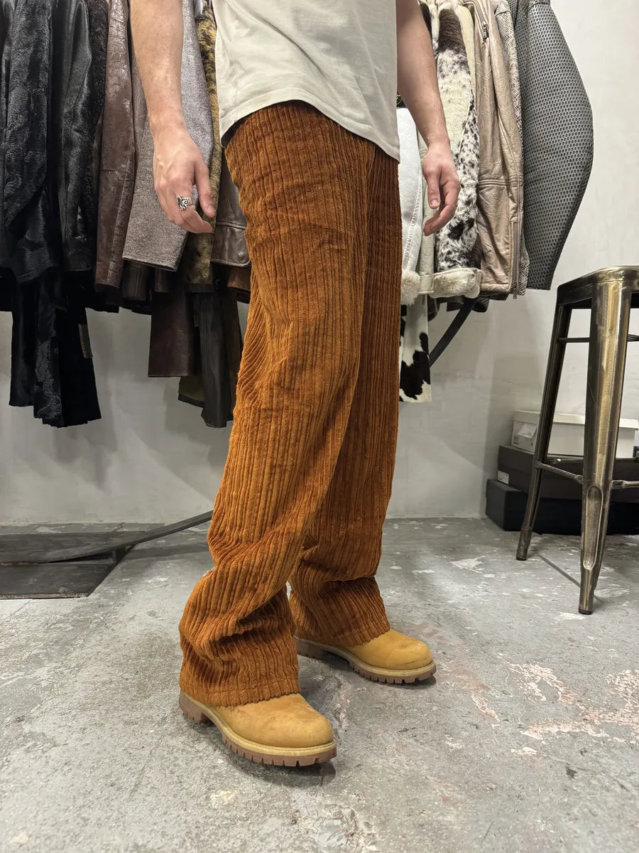 AW2017 Prada Cozy Orange Large Velvet Pants (S/M) 1
