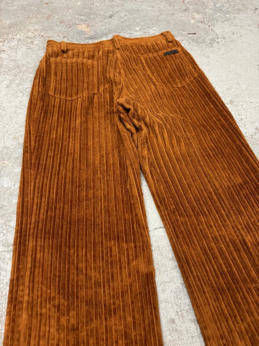 AW2017 Prada Cozy Orange Large Velvet Pants (S/M) 10
