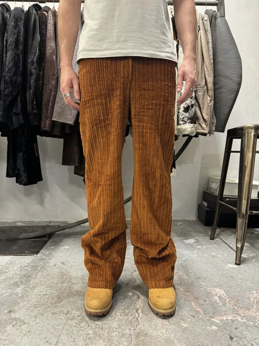 AW2017 Prada Cozy Orange Large Velvet Pants (S/M) 2