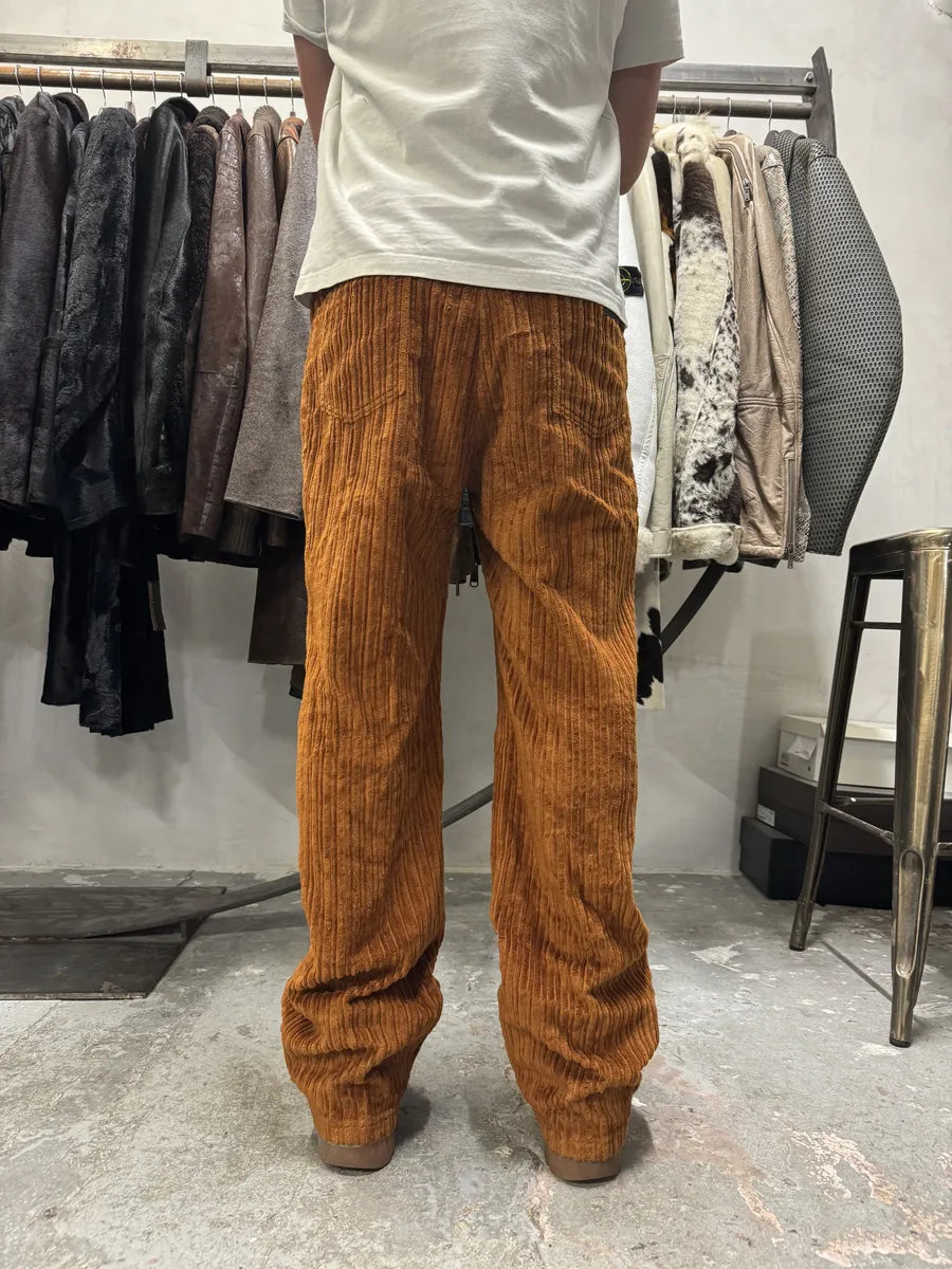 AW2017 Prada Cozy Orange Large Velvet Pants (S/M) 3