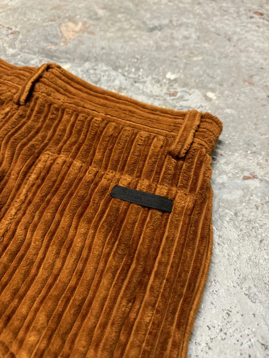 AW2017 Prada Cozy Orange Large Velvet Pants (S/M) 5