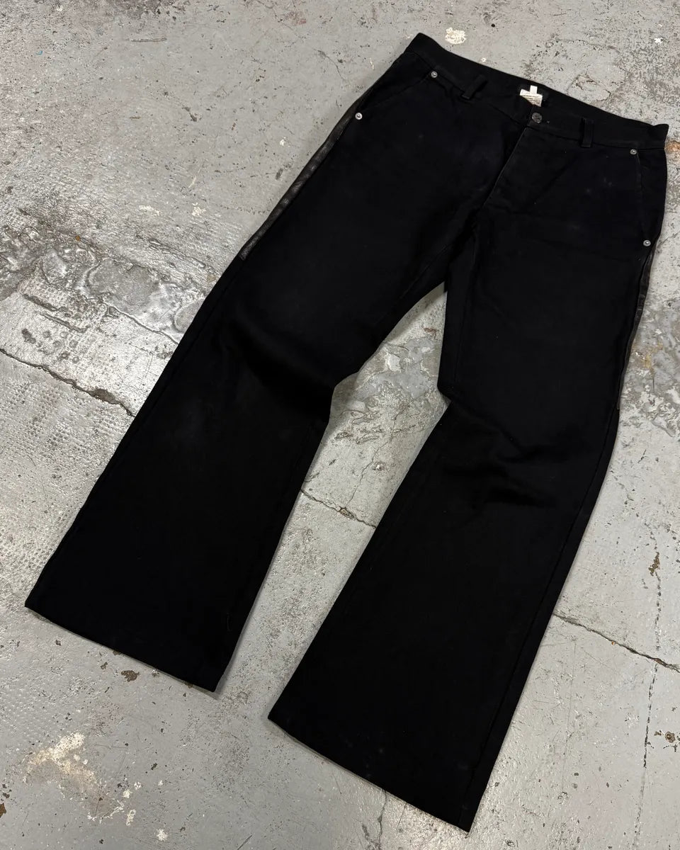 AW2017 Richmond Hybrid Black  Leather Back Pockets Pants hGCMkgL 4