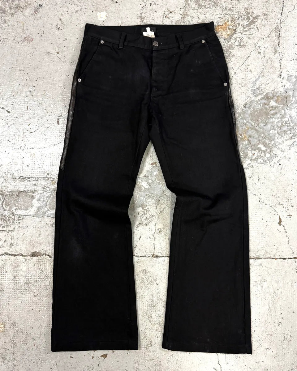 AW2017 Richmond Hybrid Black  Leather Back Pockets Pants hGCMkgL 3