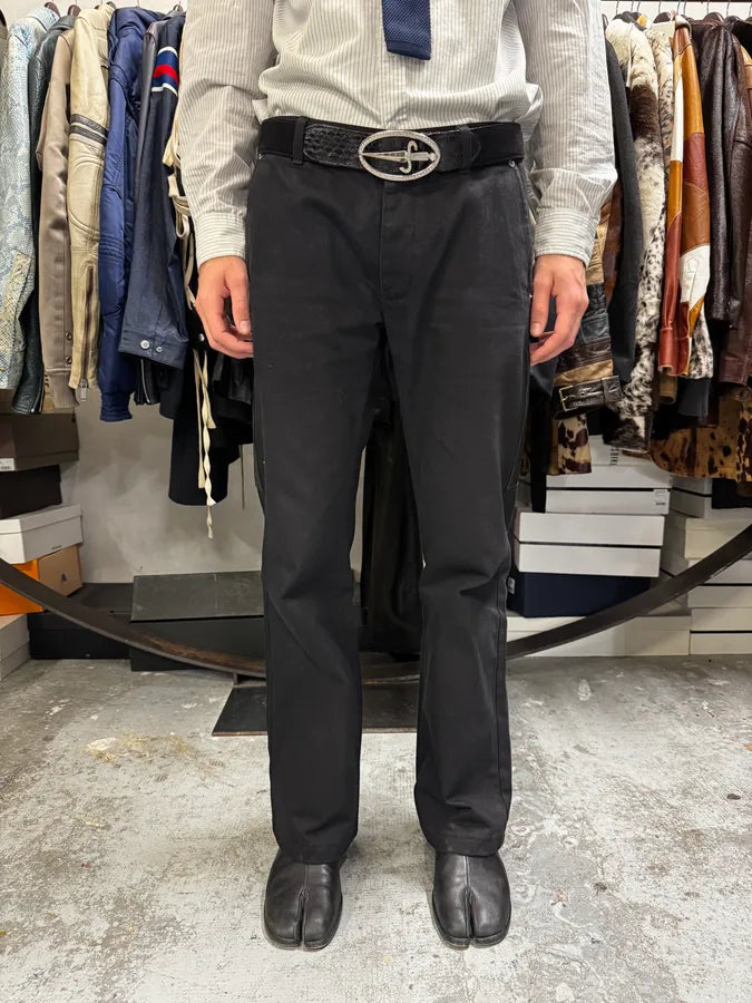 AW2017 Richmond Hybrid Black  Leather Back Pockets Pants hGCMkgL 2