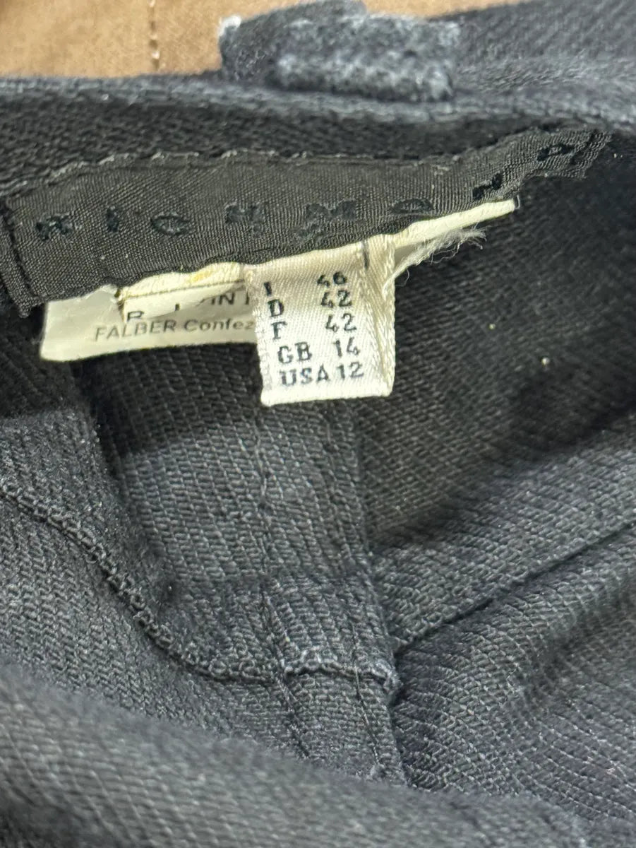 AW2017 Richmond Hybrid Black  Leather Back Pockets Pants hGCMkgL 9