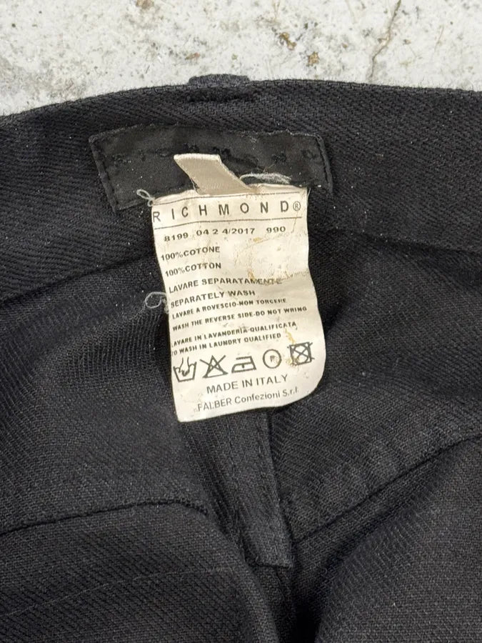 AW2017 Richmond Hybrid Black  Leather Back Pockets Pants hGCMkgL 8