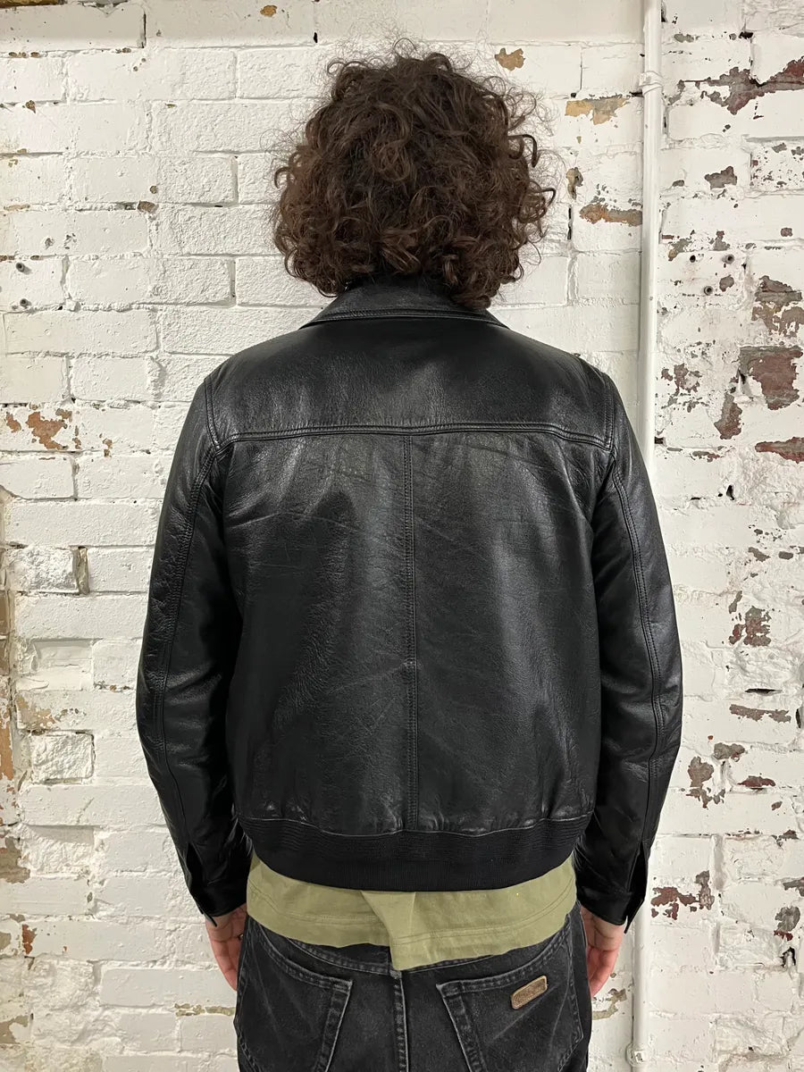 AW2017 Saint Laurent Black Lamb Leather Buttoned Trucker Jacket phLustU 2