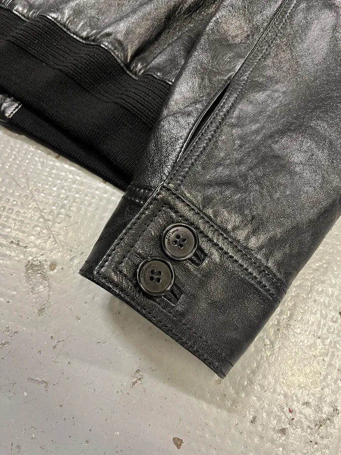 AW2017 Saint Laurent Black Lamb Leather Buttoned Trucker Jacket phLustU 7