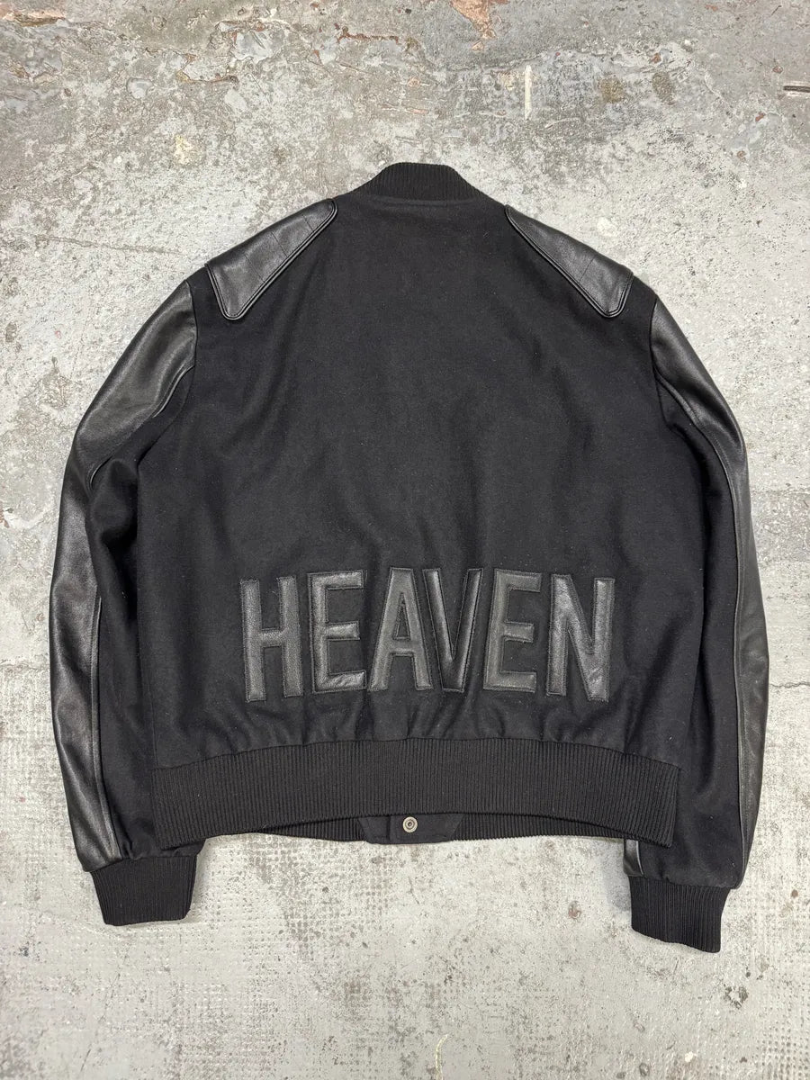 AW2017 Saint Laurent Black Leather Heaven Wool Boober Jacket IDLJCah 1