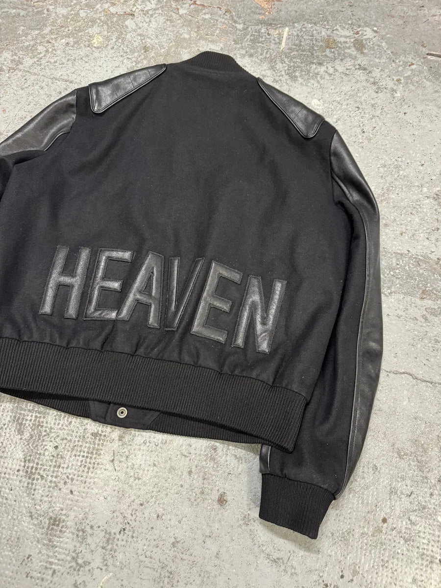 AW2017 Saint Laurent Black Leather Heaven Wool Boober Jacket IDLJCah 12