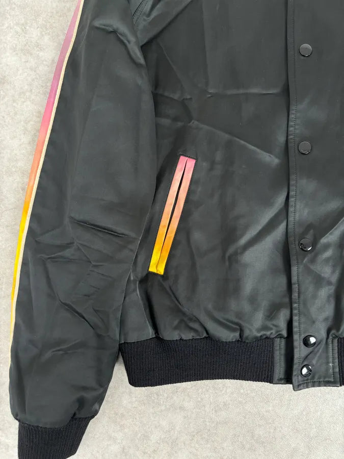 AW2017 Saint Laurent Black Multicolor Panther Teddy Jacket huoSiWd 9