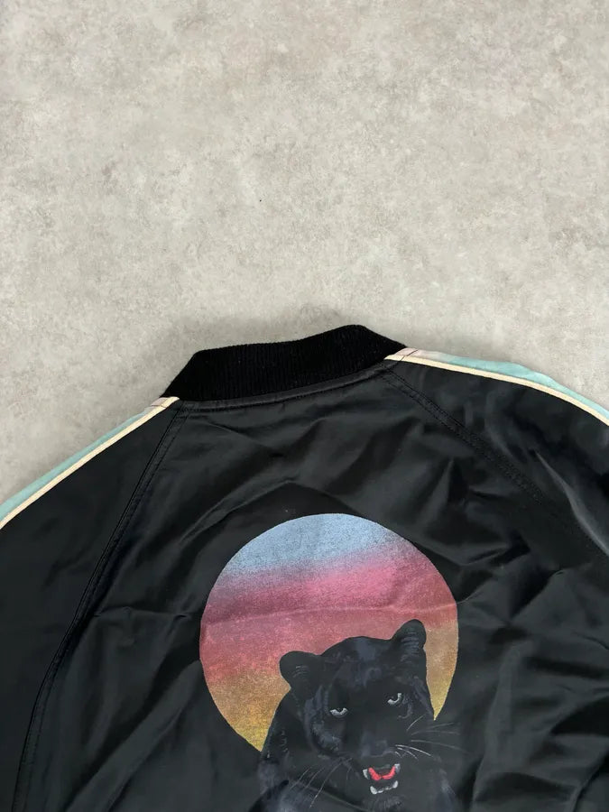 AW2017 Saint Laurent Black Multicolor Panther Teddy Jacket huoSiWd 6