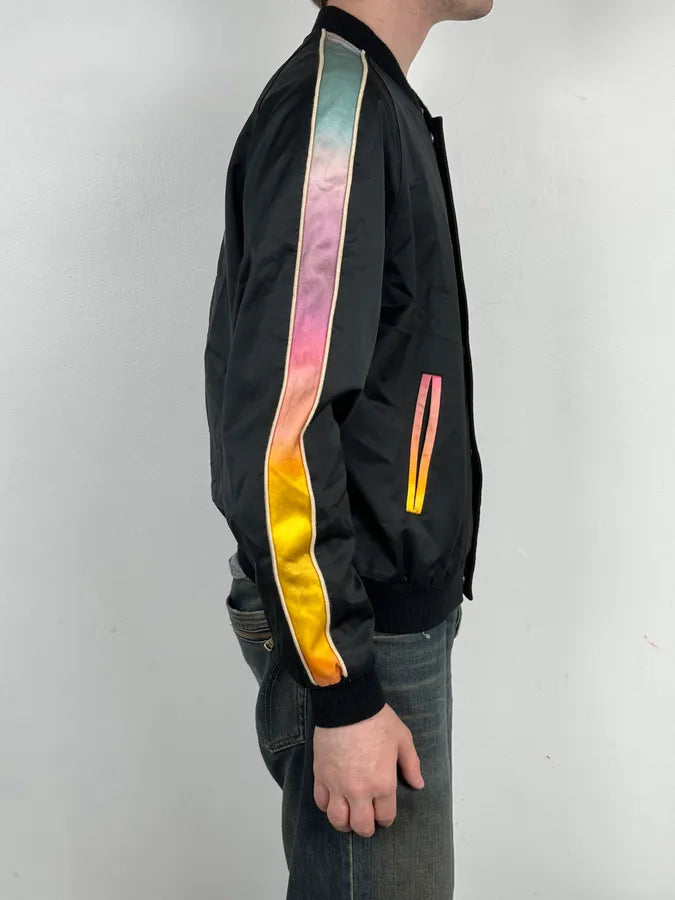 AW2017 Saint Laurent Black Multicolor Panther Teddy Jacket huoSiWd 3