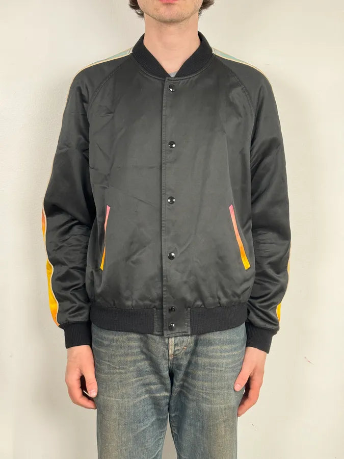 AW2017 Saint Laurent Black Multicolor Panther Teddy Jacket huoSiWd 1