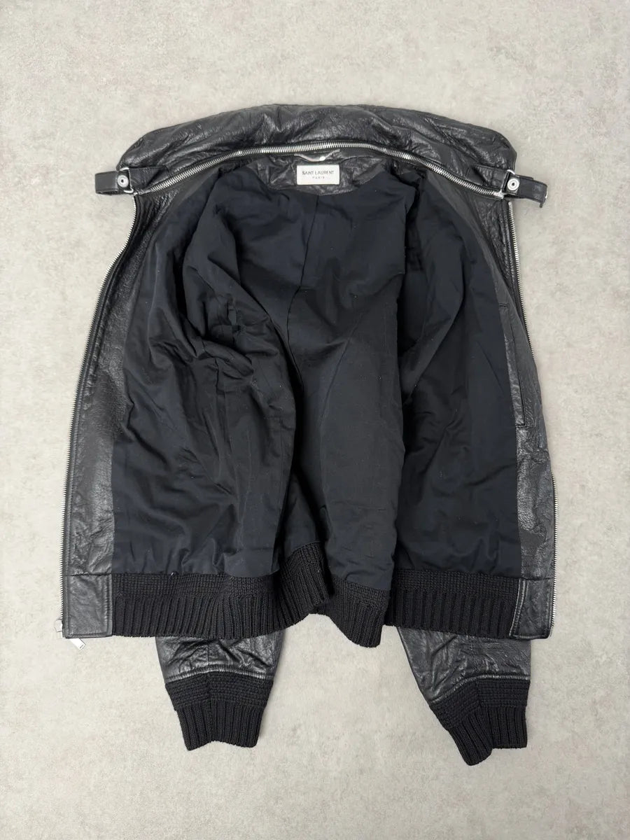 AW2017 Saint Laurent Black Premium Leather Jacket  gHddfzo 5