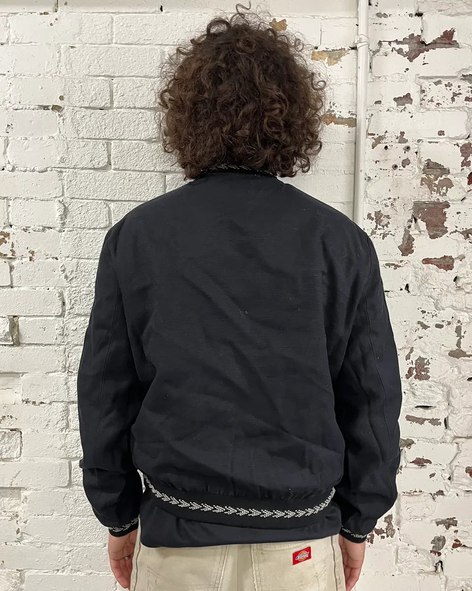 AW2017 Saint Laurent Black Silk Embroidered Bomber Jacket mzqLwod 2