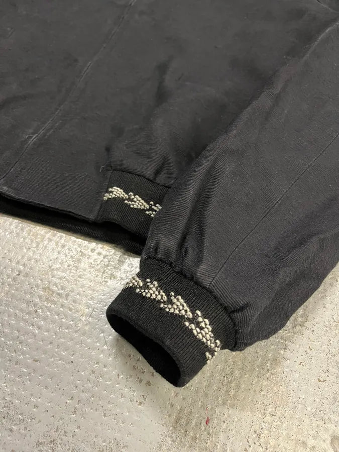 AW2017 Saint Laurent Black Silk Embroidered Bomber Jacket mzqLwod 5