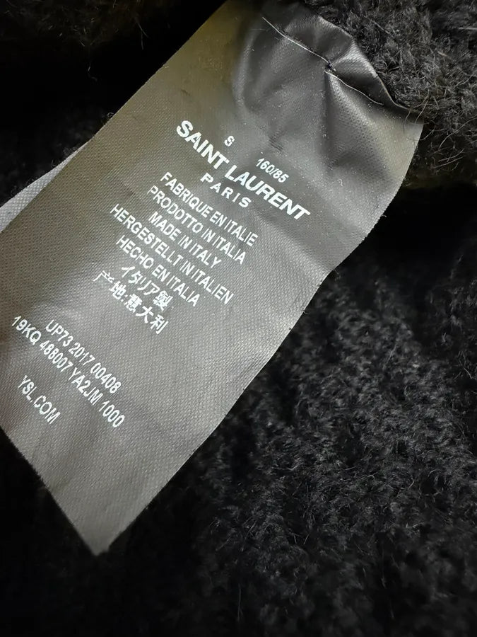 AW2017 Saint Laurent Black Wool Chain Sweater EXreIxq 9