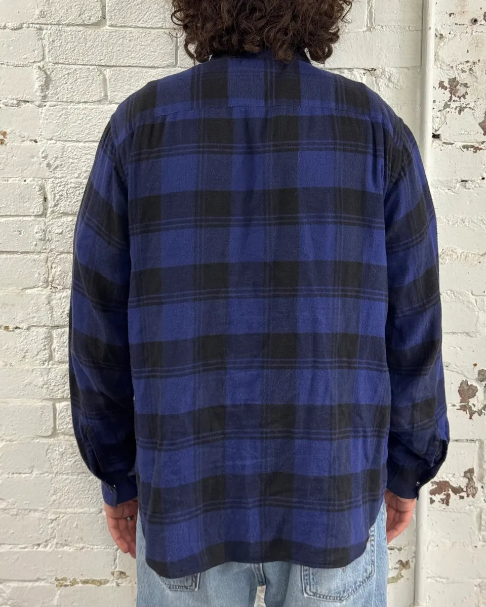 AW2017 Saint Laurent Blue & Black Flannel Shirt KeJQZVi 2