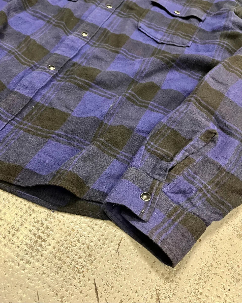 AW2017 Saint Laurent Blue & Black Flannel Shirt KeJQZVi 5