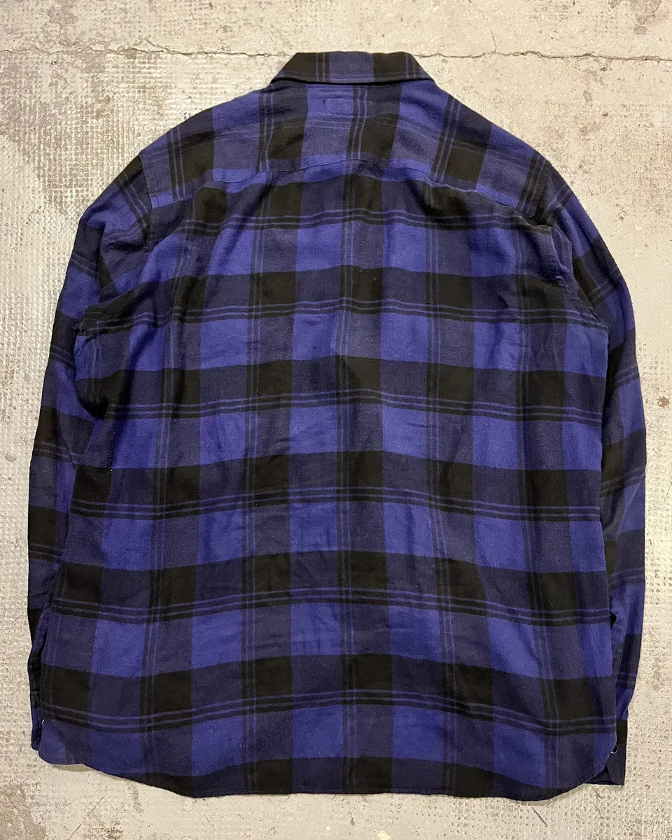 AW2017 Saint Laurent Blue & Black Flannel Shirt KeJQZVi 6