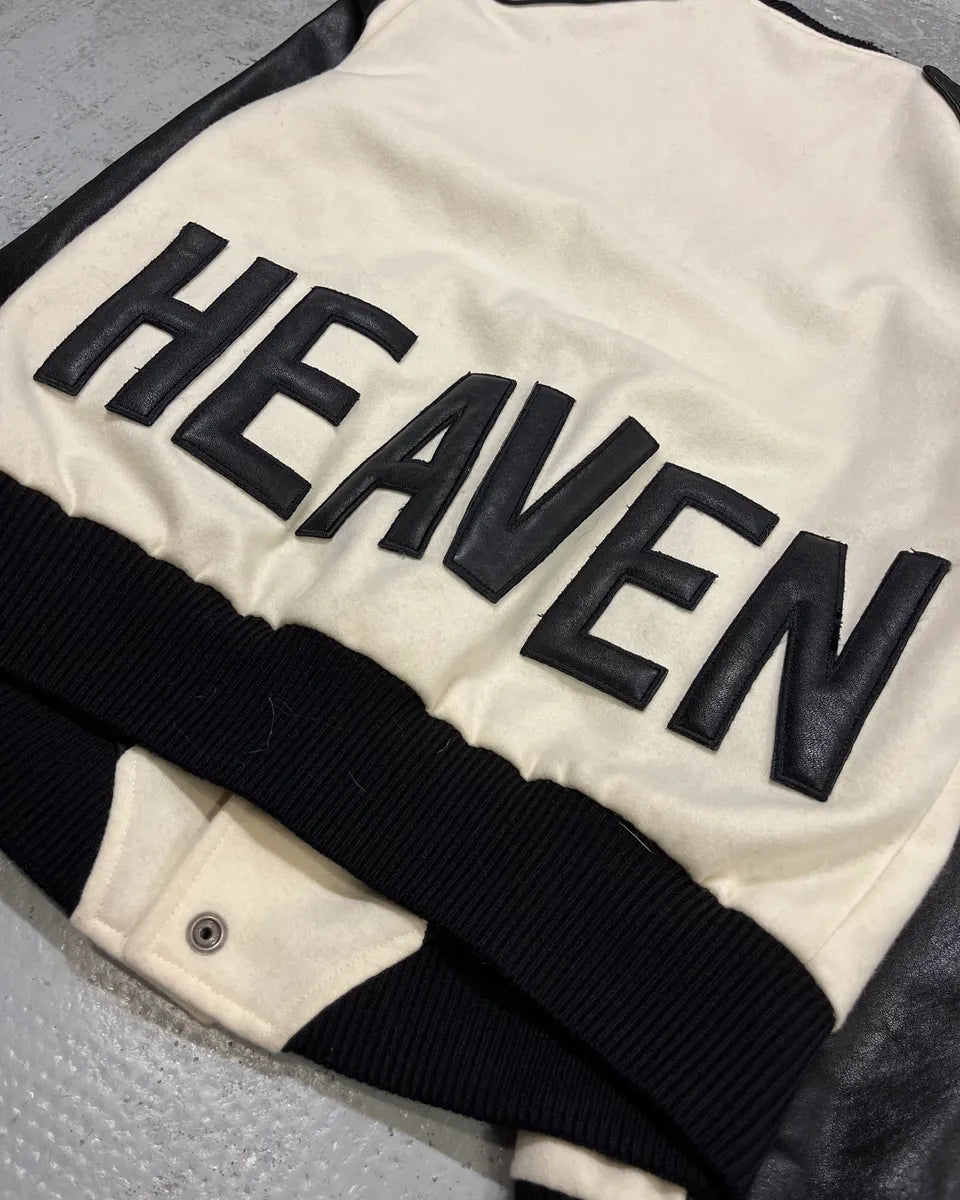 AW2017 Saint Laurent Cream Wool Leather Shoulder Patch Bomber Jacket wlQiHJl 7