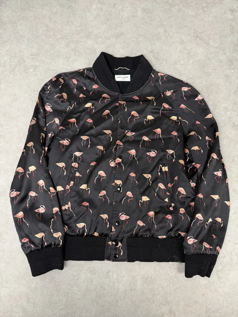 AW2017 Saint Laurent Flamingo Black Jacket MtDuDPO 0