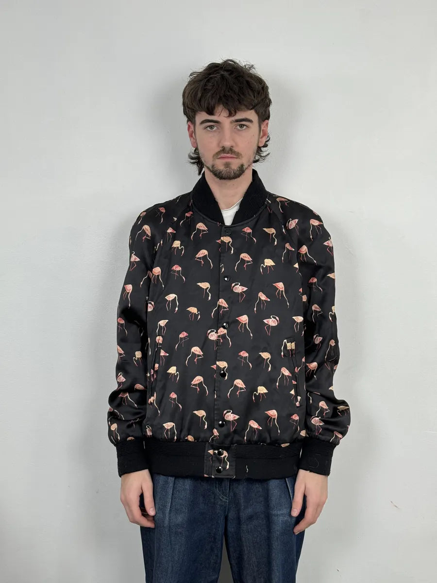 AW2017 Saint Laurent Flamingo Black Jacket MtDuDPO 2