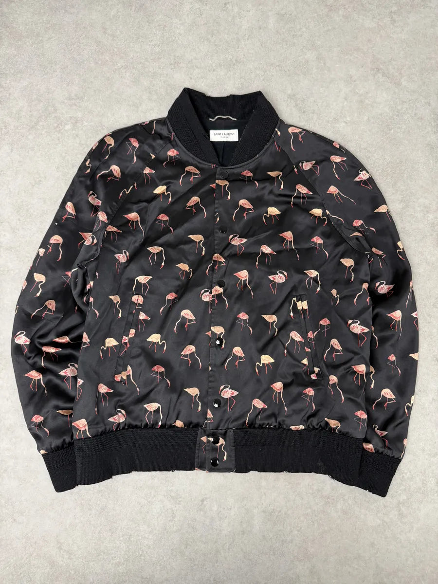 AW2017 Saint Laurent Flamingo Black Jacket MtDuDPO 5