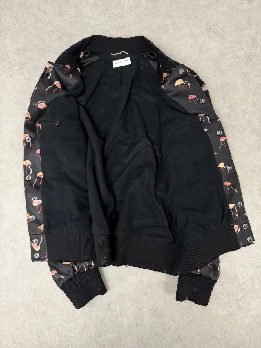 AW2017 Saint Laurent Flamingo Black Jacket MtDuDPO 6