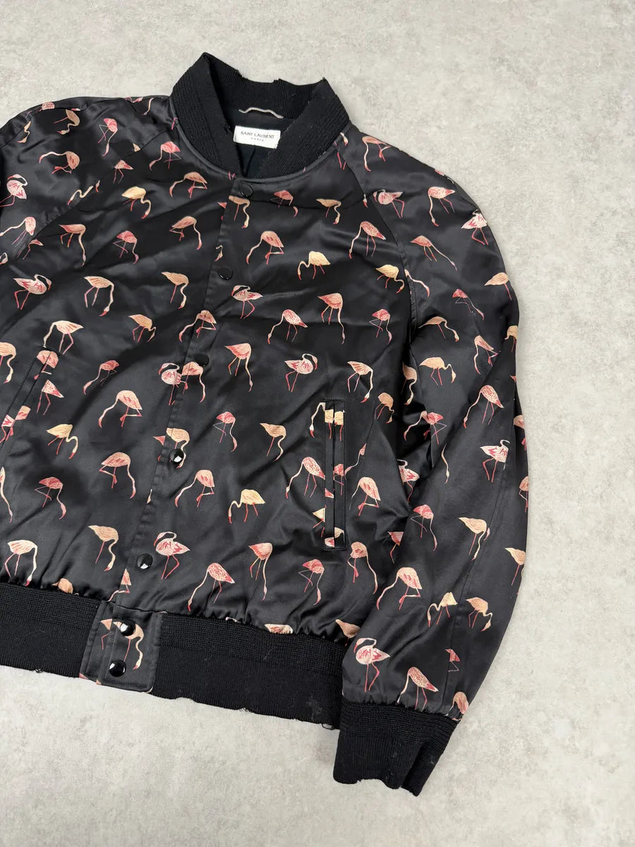 AW2017 Saint Laurent Flamingo Black Jacket MtDuDPO 8