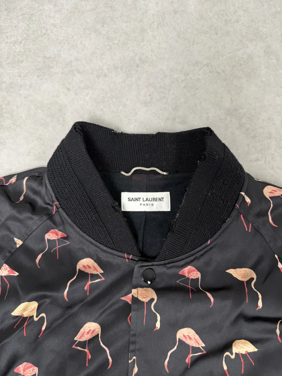 AW2017 Saint Laurent Flamingo Black Jacket MtDuDPO 9