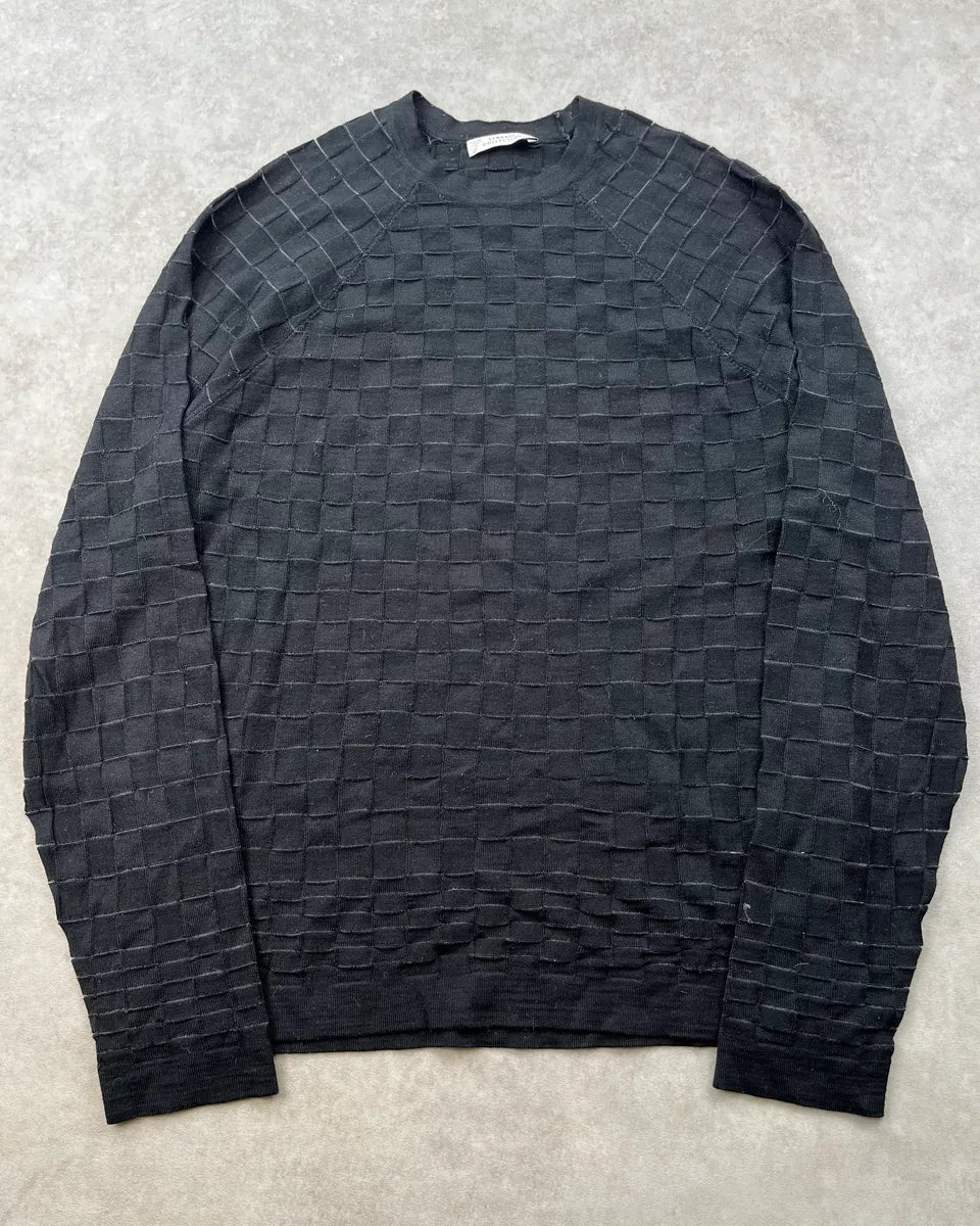 AW2017 Versace Black Checkered Sweater cEdyDqr 0