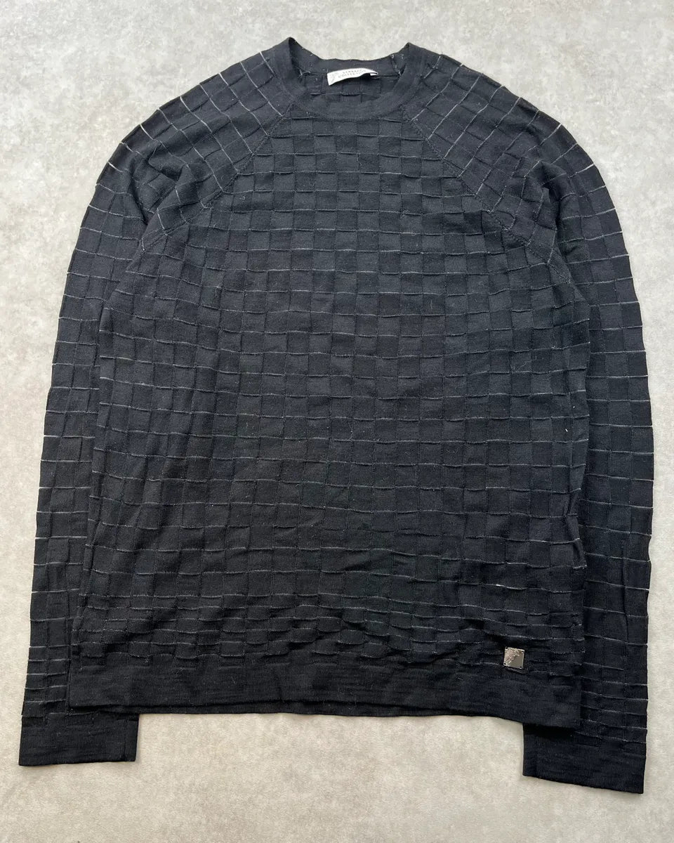 AW2017 Versace Black Checkered Sweater cEdyDqr 3