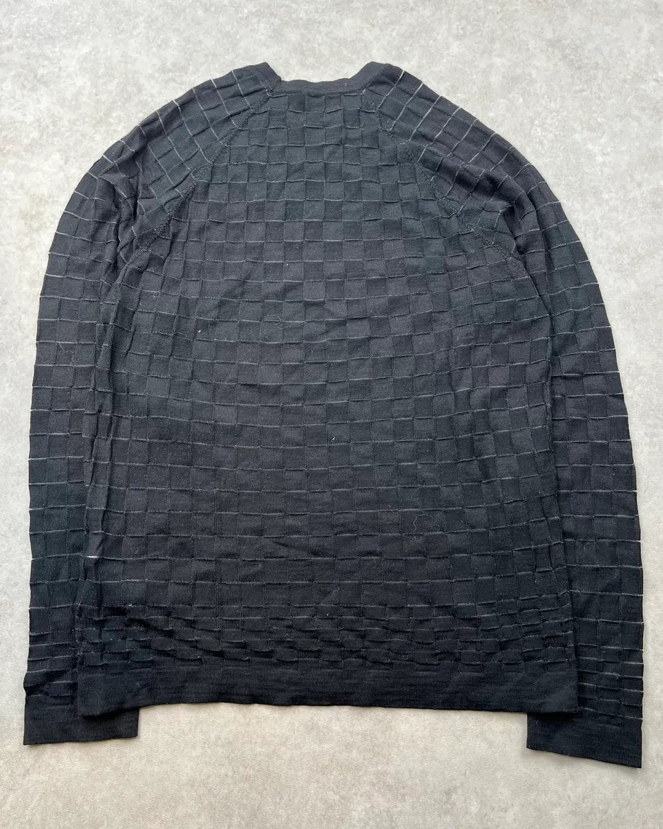AW2017 Versace Black Checkered Sweater cEdyDqr 7