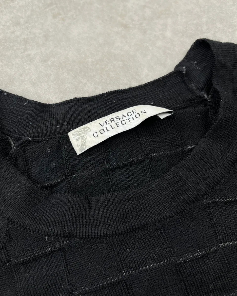 AW2017 Versace Black Checkered Sweater cEdyDqr 8