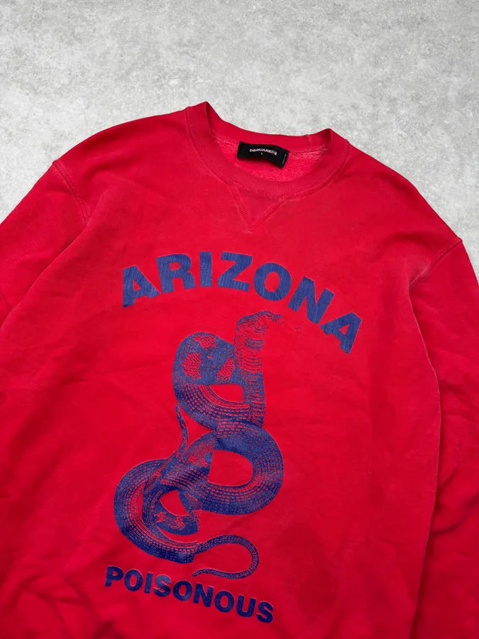 AW2017 Dsquared2 Red Arizona Poisonous Snake Sweater UePqStY 4