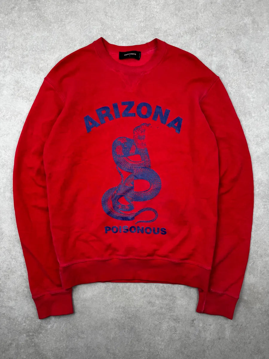 AW2017 Dsquared2 Red Arizona Poisonous Snake Sweater UePqStY 0